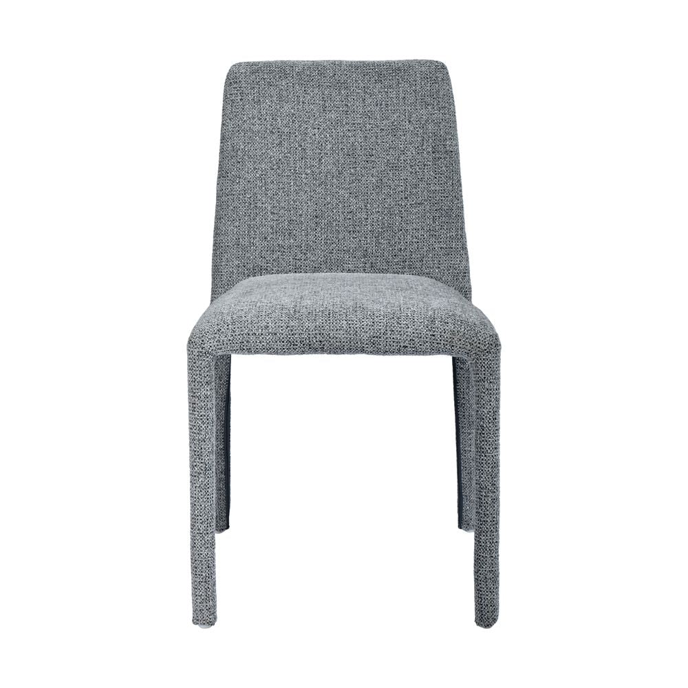 Chaise repas empilable tissu chenillé gris, ZAGO