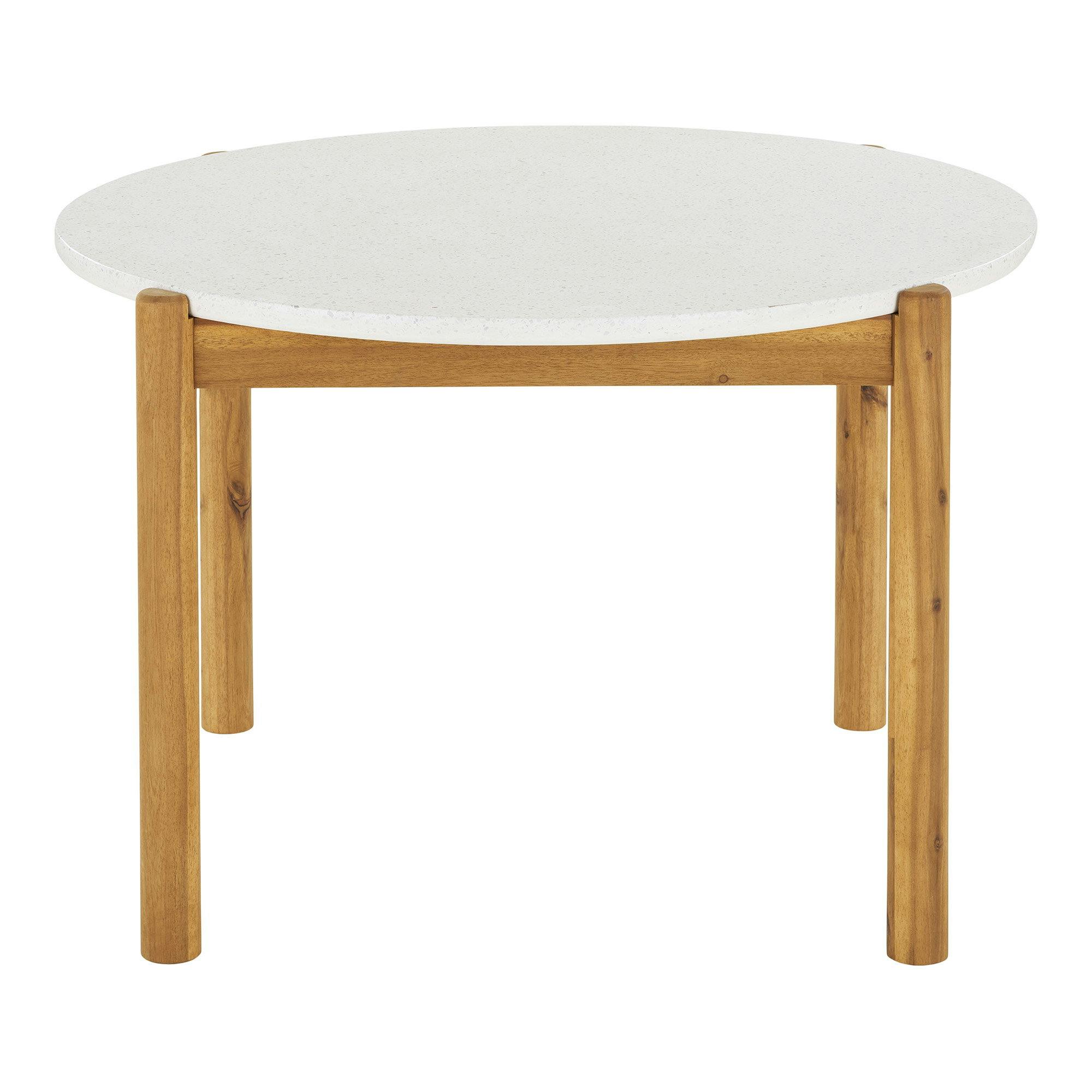 Table à dîner ronde terrazzo blanche ø120 BALI, PIER IMPORT