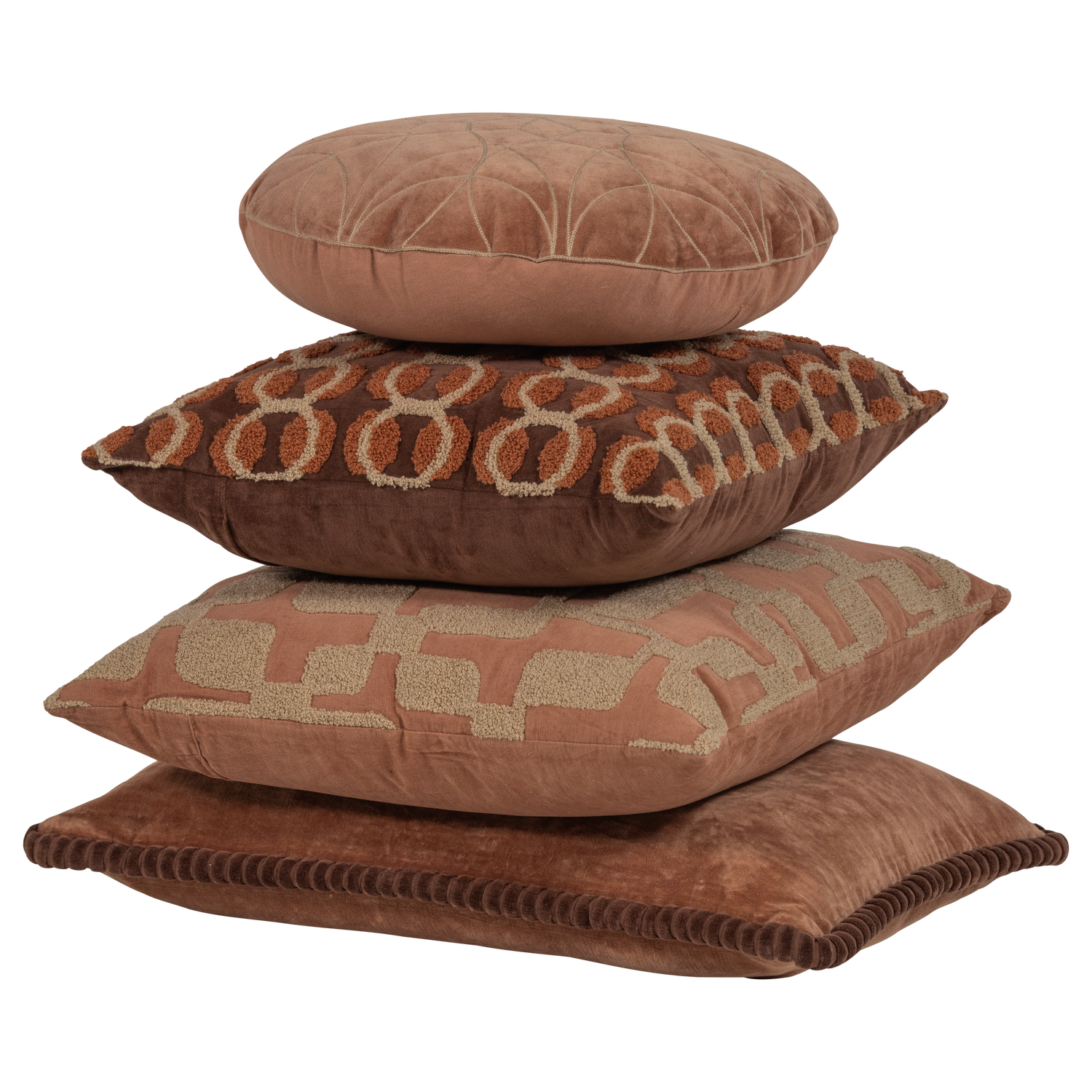 Lot de 4 coussins en coton LUVO, WOOOD