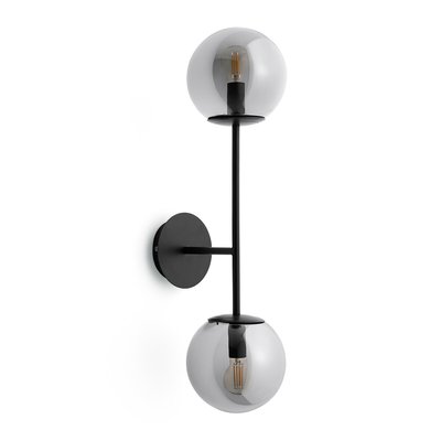 Atea Metal and Smoked Glass Double-Arm Wall Lamp LA REDOUTE INTERIEURS