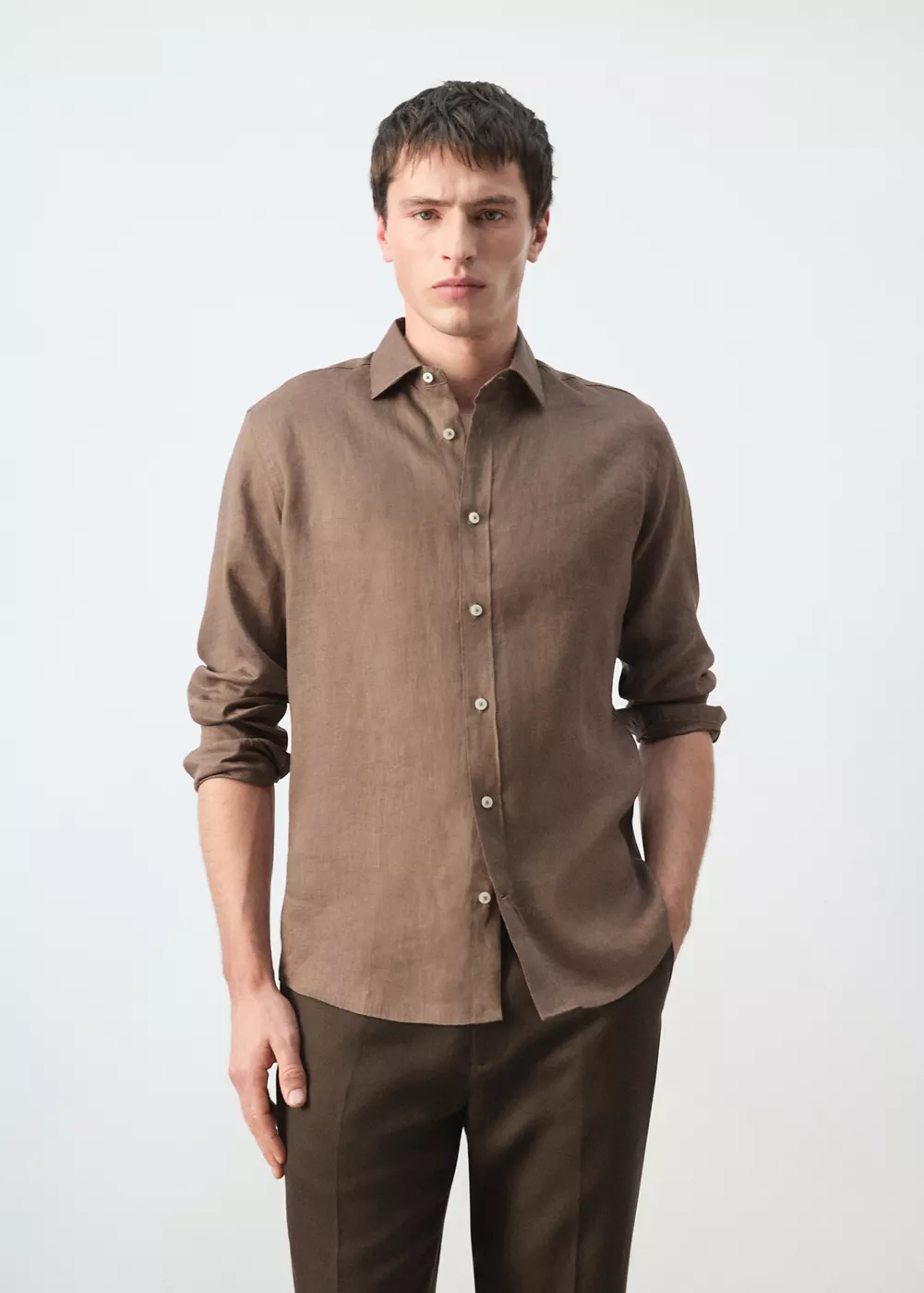 Chemise regular fit 100 % lin, MANGO MAN