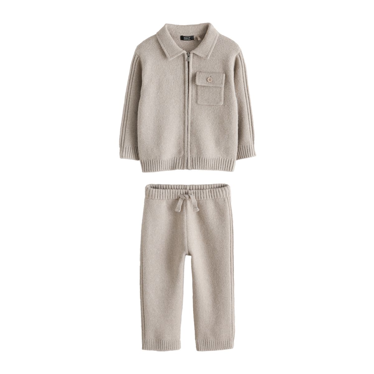 Cardigan en maille zippé/pantalon de jogging, NEXT