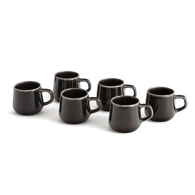 Set van 6 koffietassen in reactief geglazuurd steengoed Boldi LA REDOUTE INTERIEURS