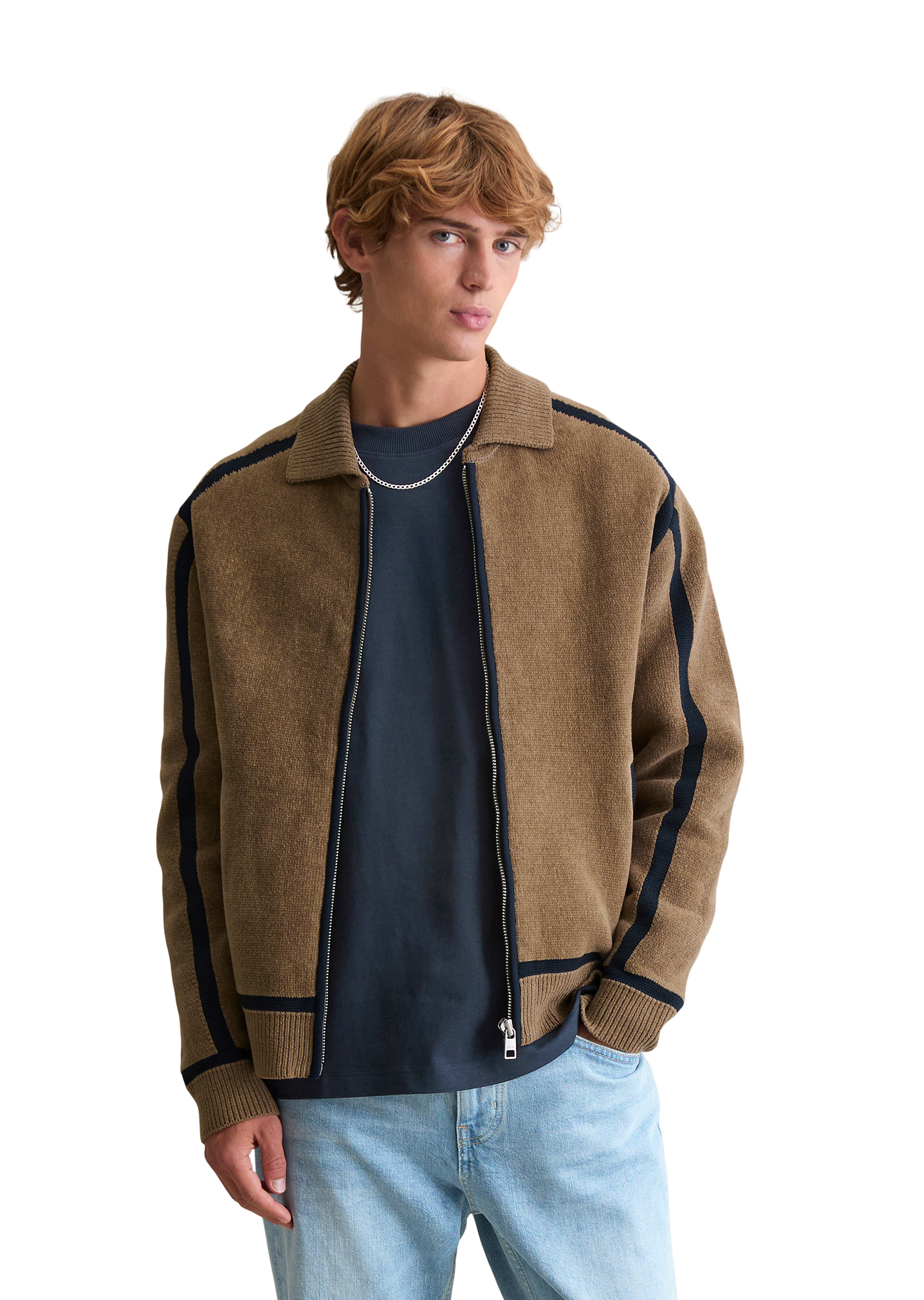 Veste en tricot regular en chenille de coton bio doux, MARC O’POLO DENIM
