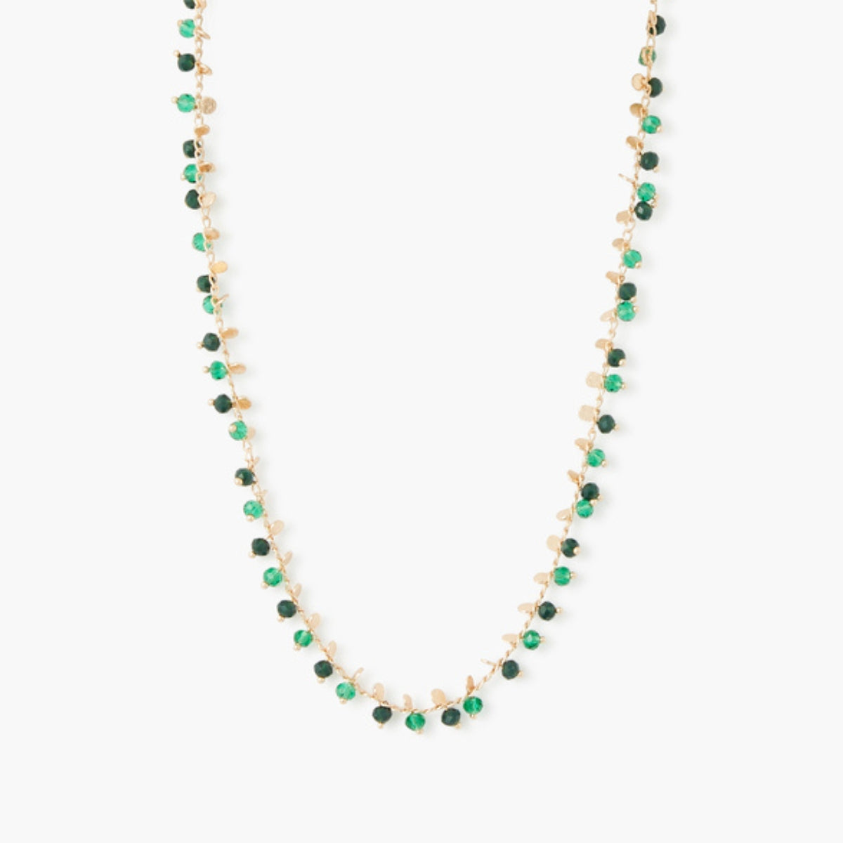 Collier perles à facettes vertes, BALABOOSTE