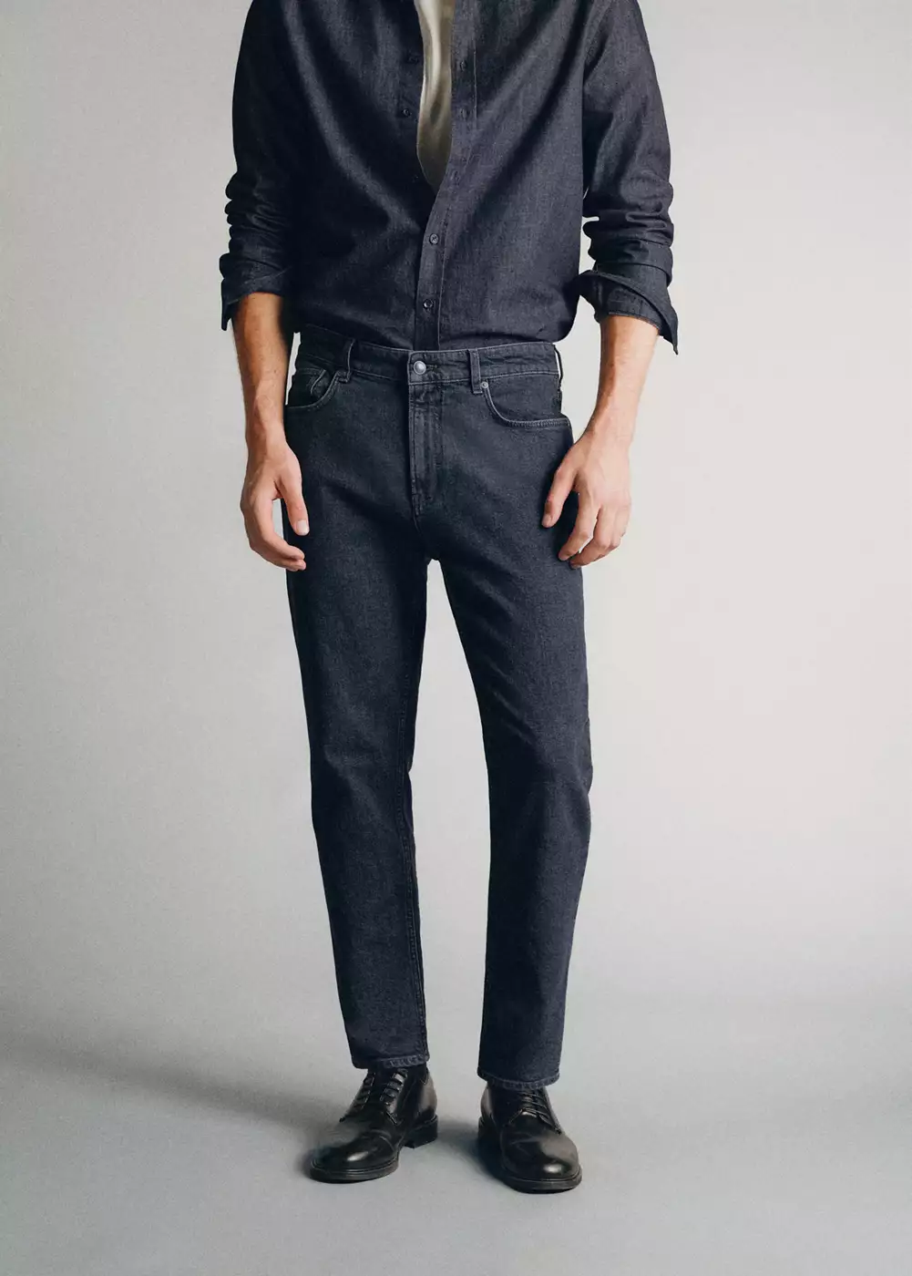 Jeans fabriqués en Italie, coupe tapered, tissu Candiani, MANGO MAN