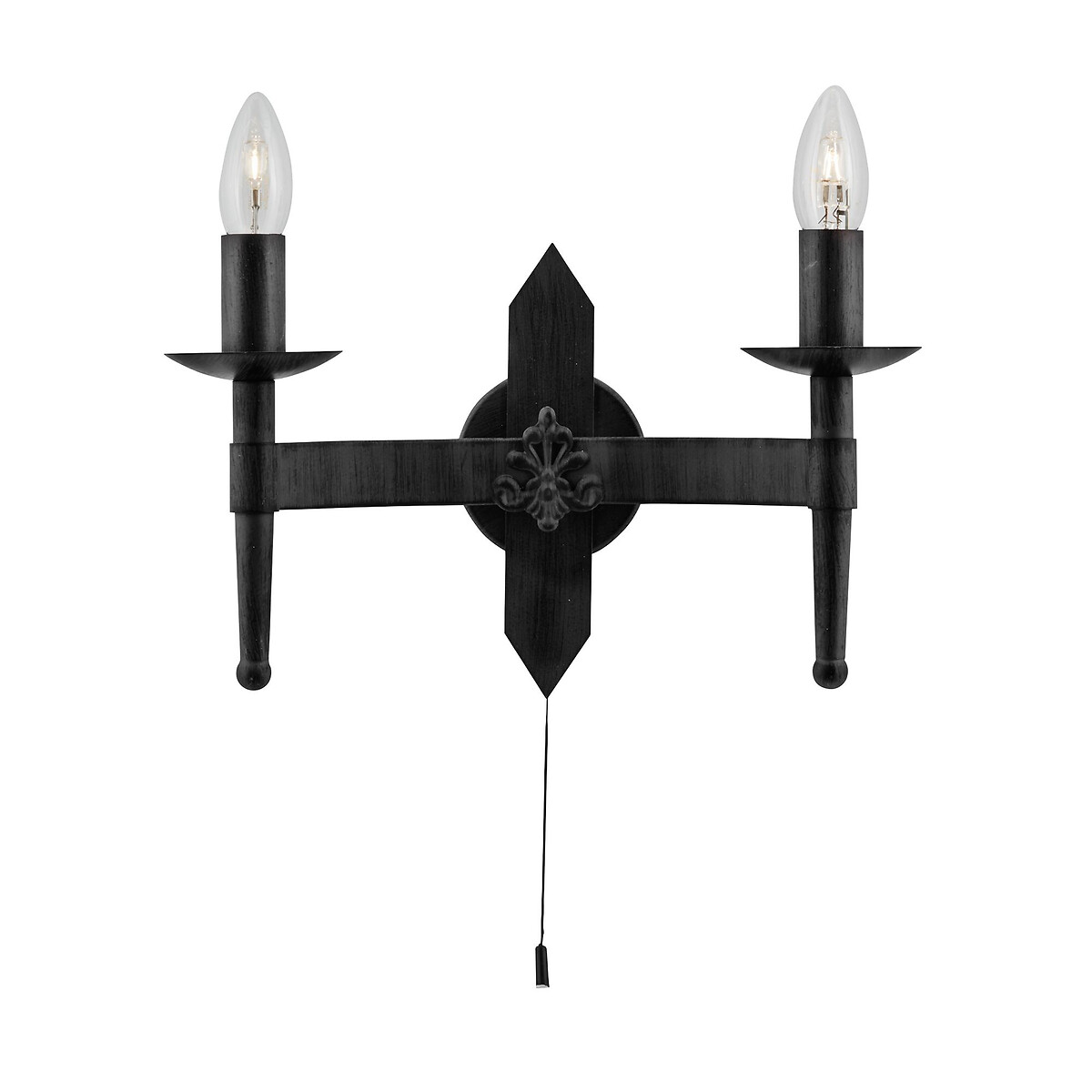 Cali 2-Light Wrought Iron Wall Light, SO'HOME
