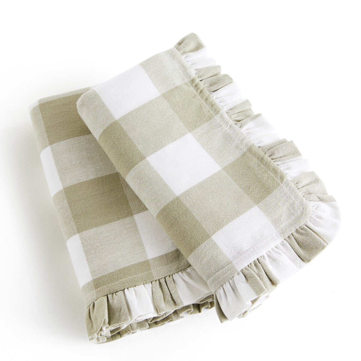 Set of 4 thanksgiving checked linen and cotton blend table napkins  white/red La Redoute Interieurs