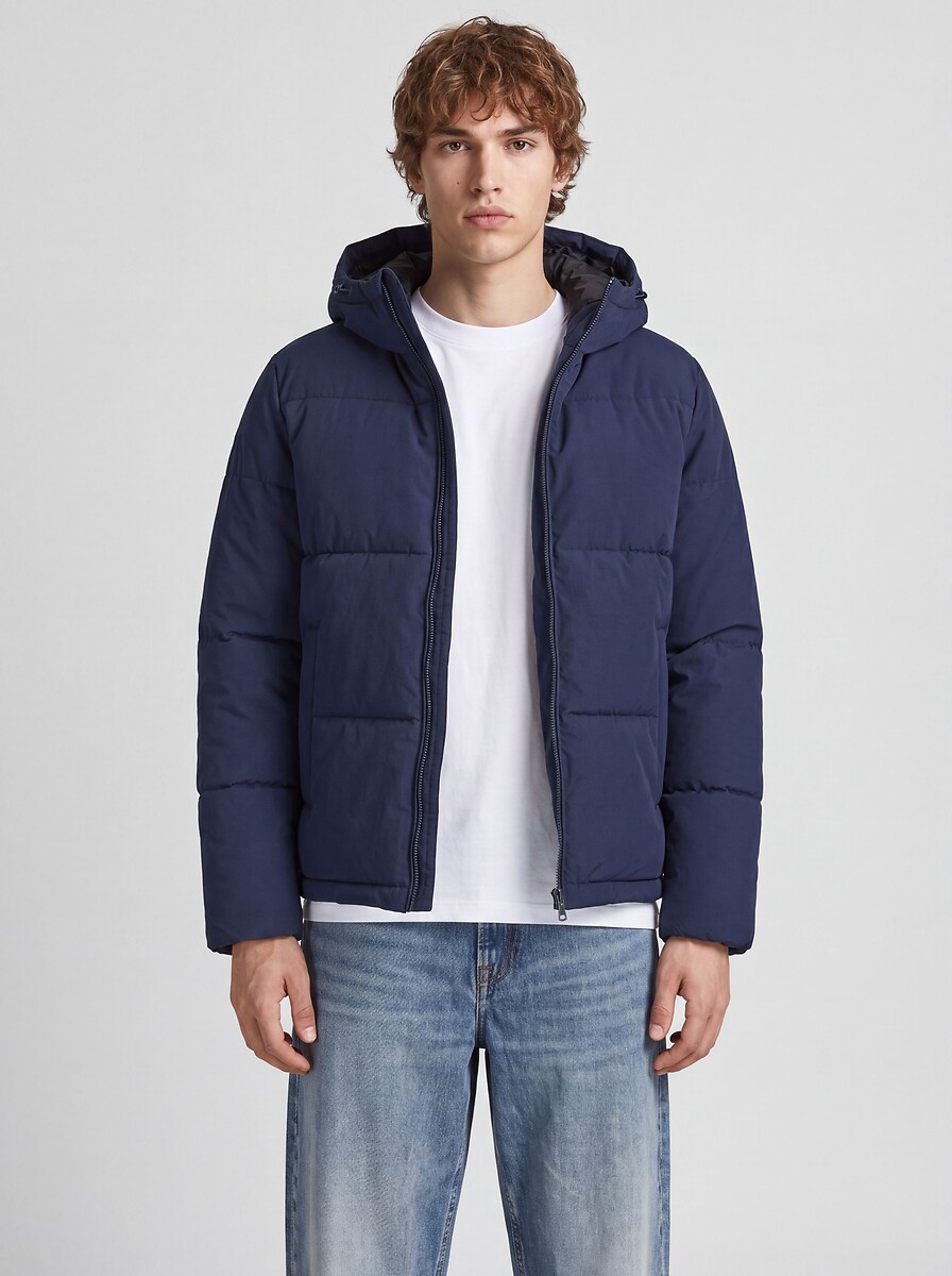 Doudoune courte capuche fixe col montant, plein hiver, JACK & JONES