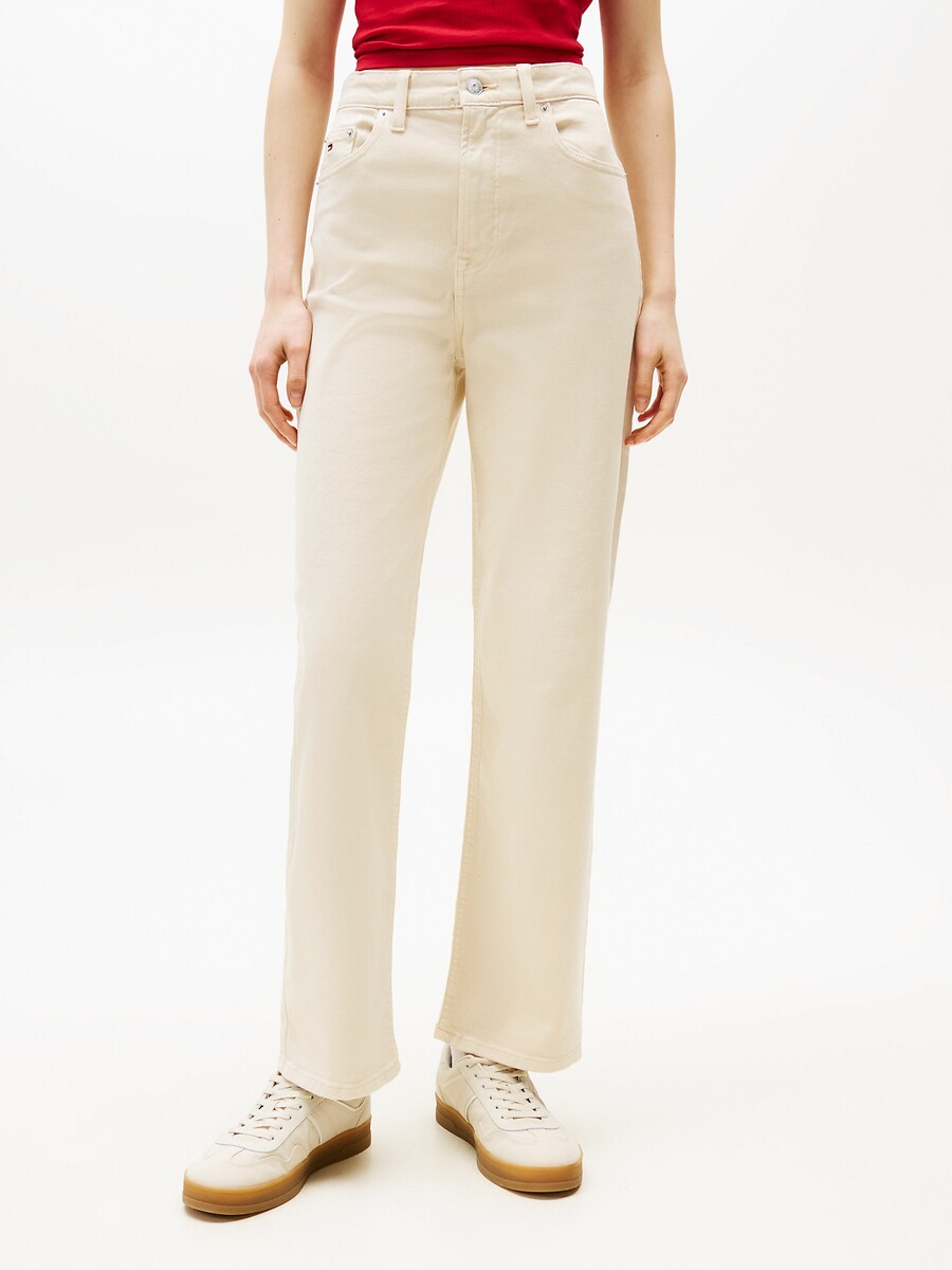 Slim Fit Trousers with High Waist, TOMMY JEANS