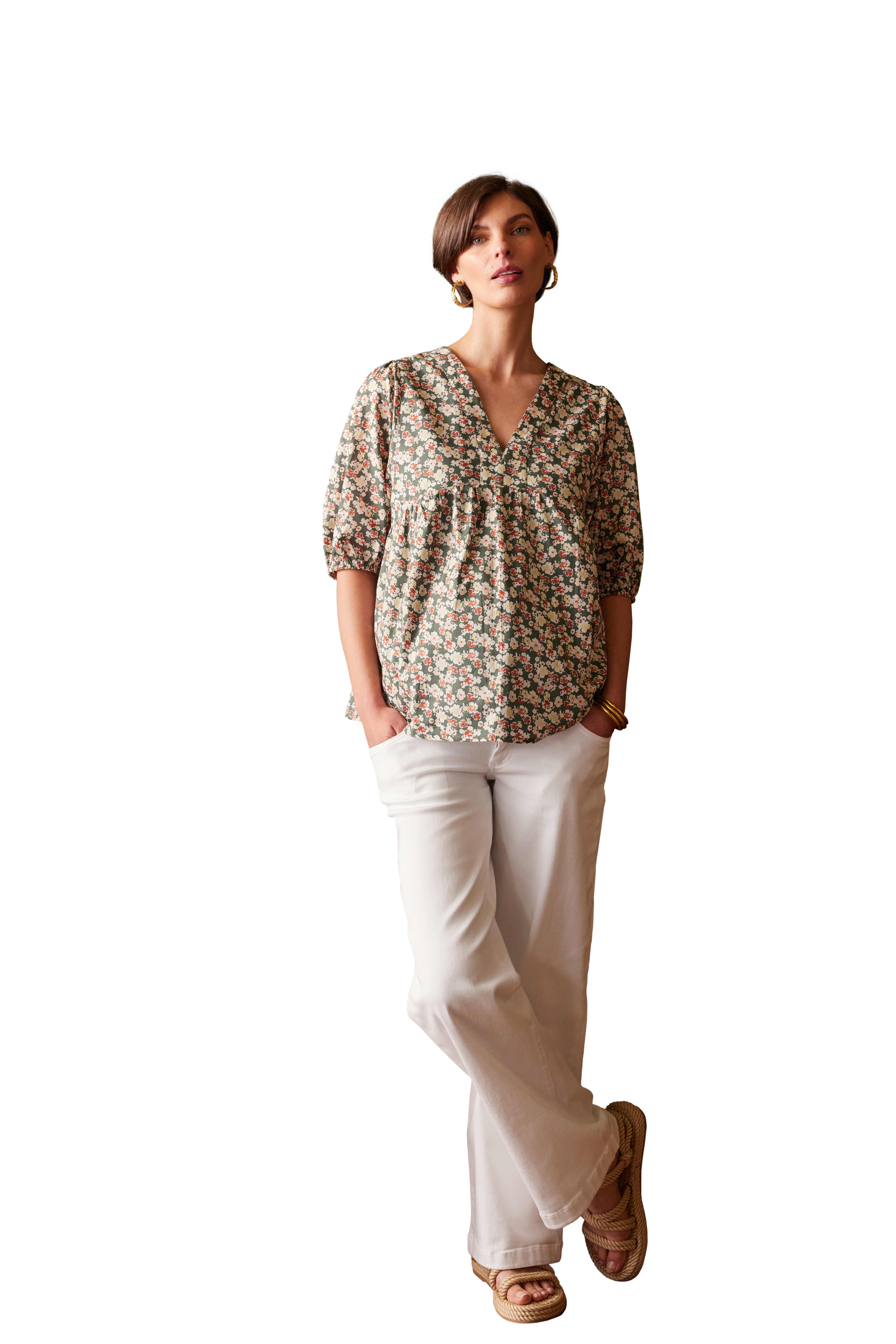 Blouse de grossesse imprimée fleurs, ENVIE DE FRAISE