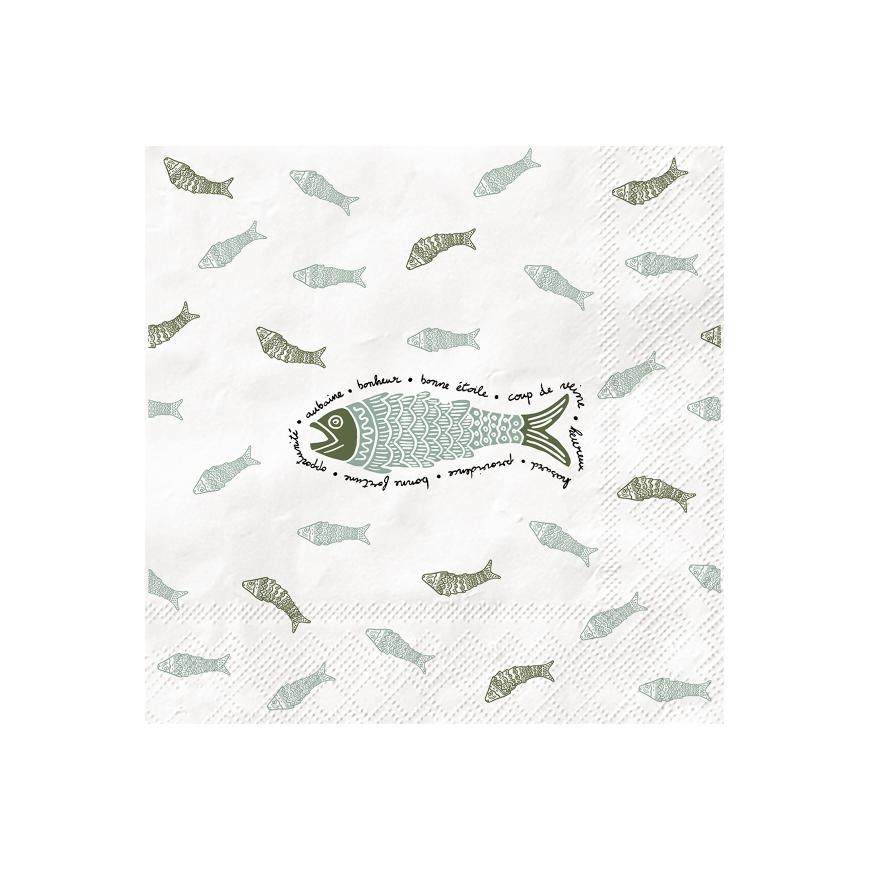 Lot de 20 serviettes en papier motif poisson, OPJET