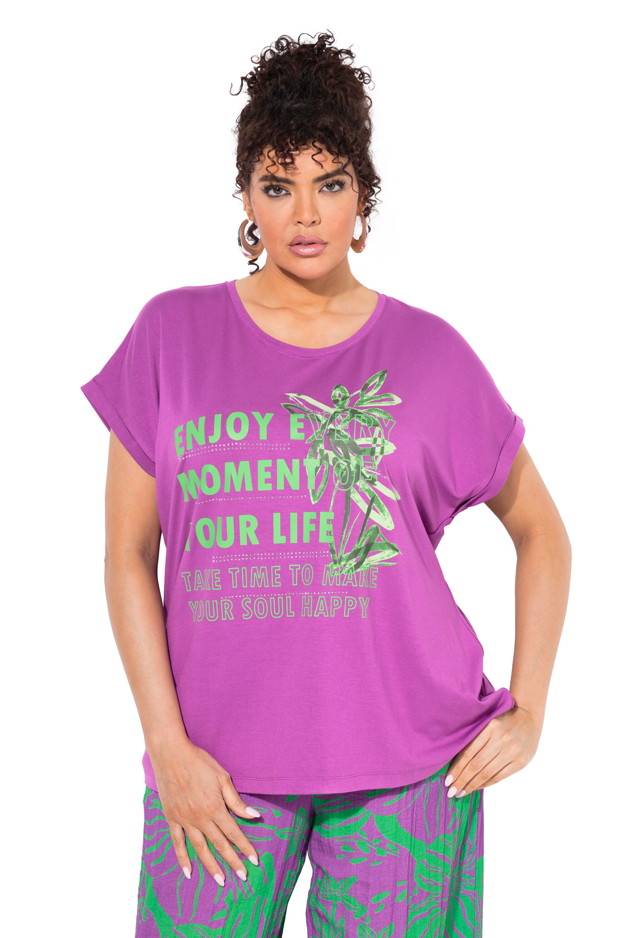 T-shirt oversize. Col rond et manches, ULLA POPKEN