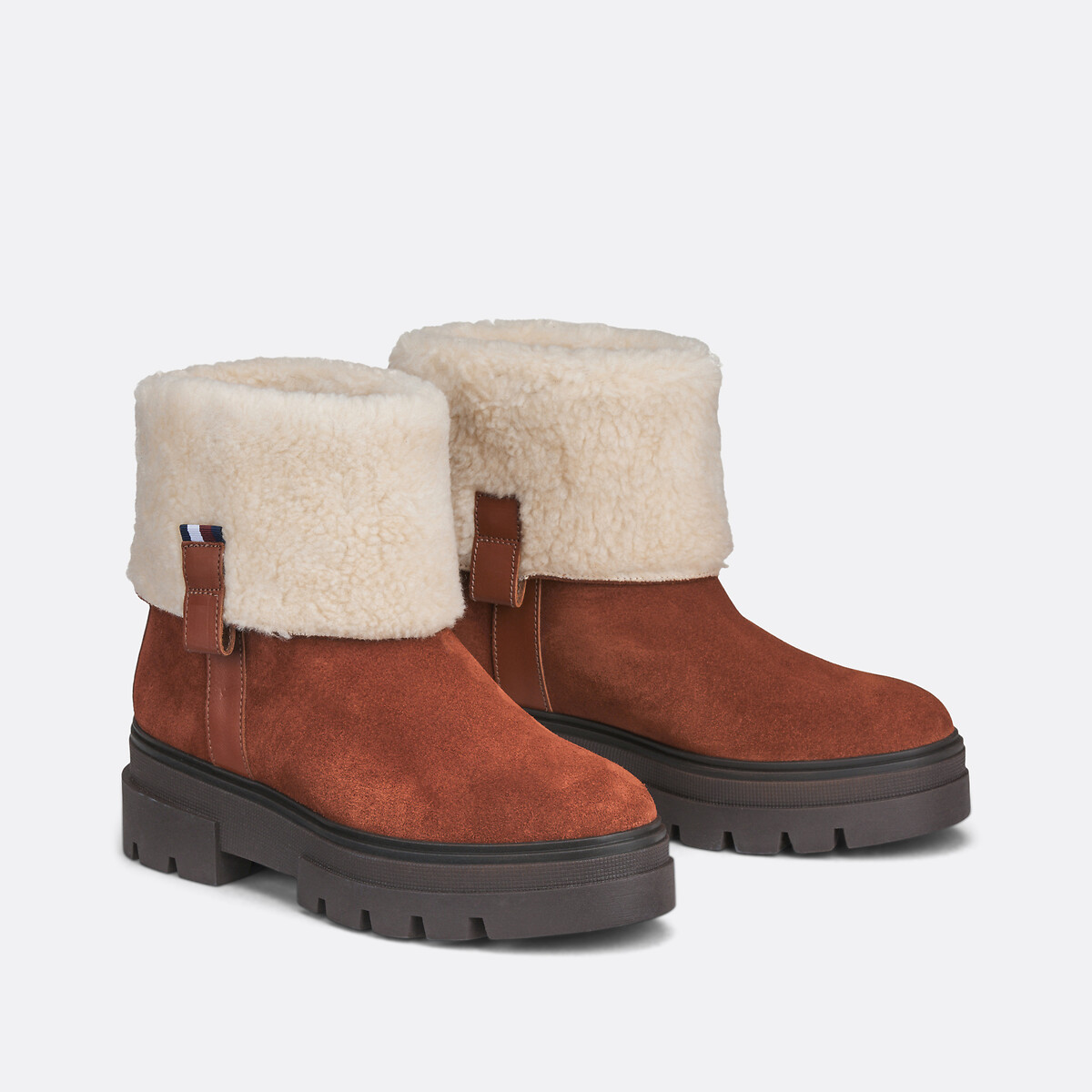 Suede Ankle Boots with Faux Fur Lining, TOMMY HILFIGER