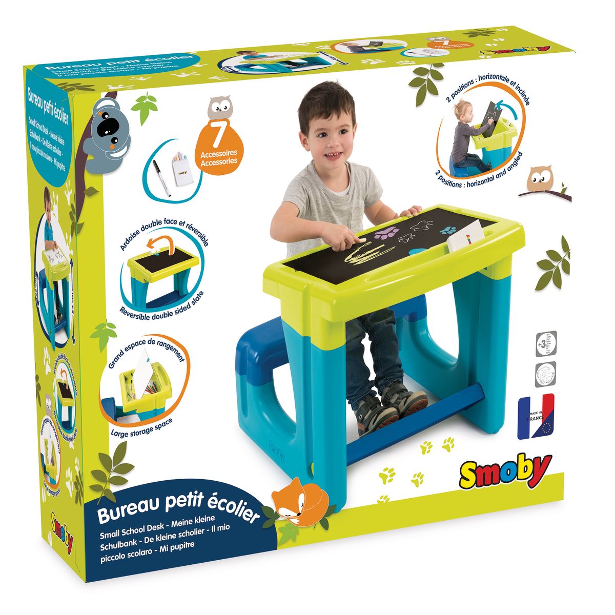 3 Years Smoby Activity School Desk with 12 Accessories 