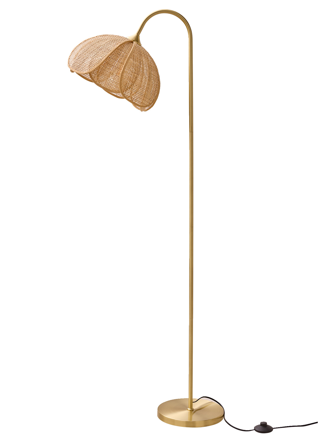 Lampadaire rotin fleur métal, VERTBAUDET