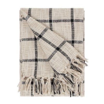 Check Fringed Throw SO'HOME