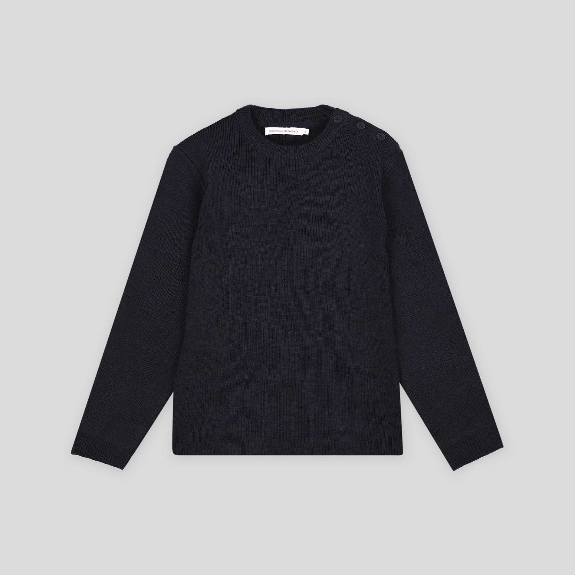 Pull uni col rond avec boutons sur l'épaule, Oeko-Tex, MONOPRIX KIDS