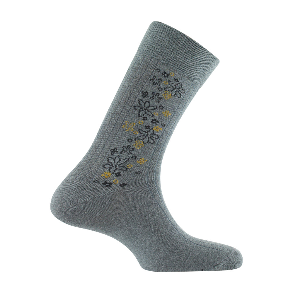 Mi-chaussettes jersey en coton baguette florale, KINDY