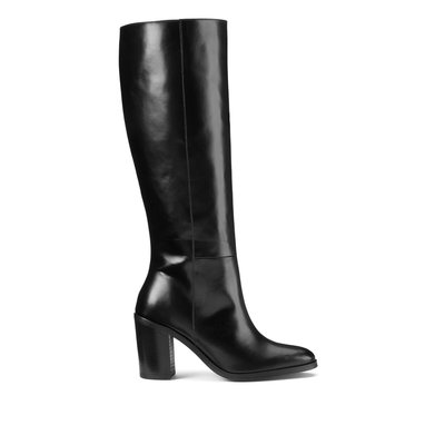 Les Signatures - 70s  Leather Knee-High Boots with Block Heel LA REDOUTE COLLECTIONS