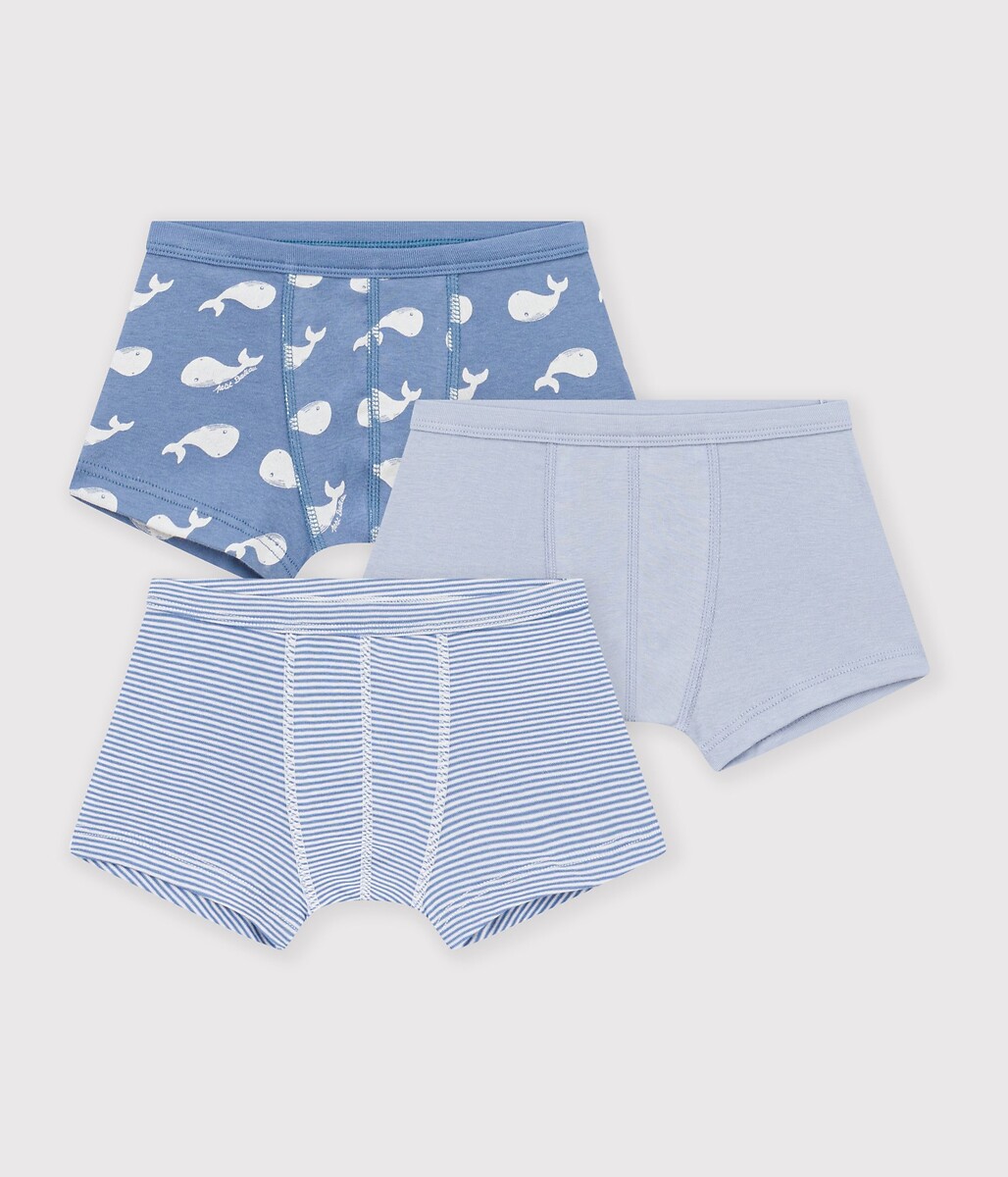 Lot de 3 boxers en coton, PETIT BATEAU