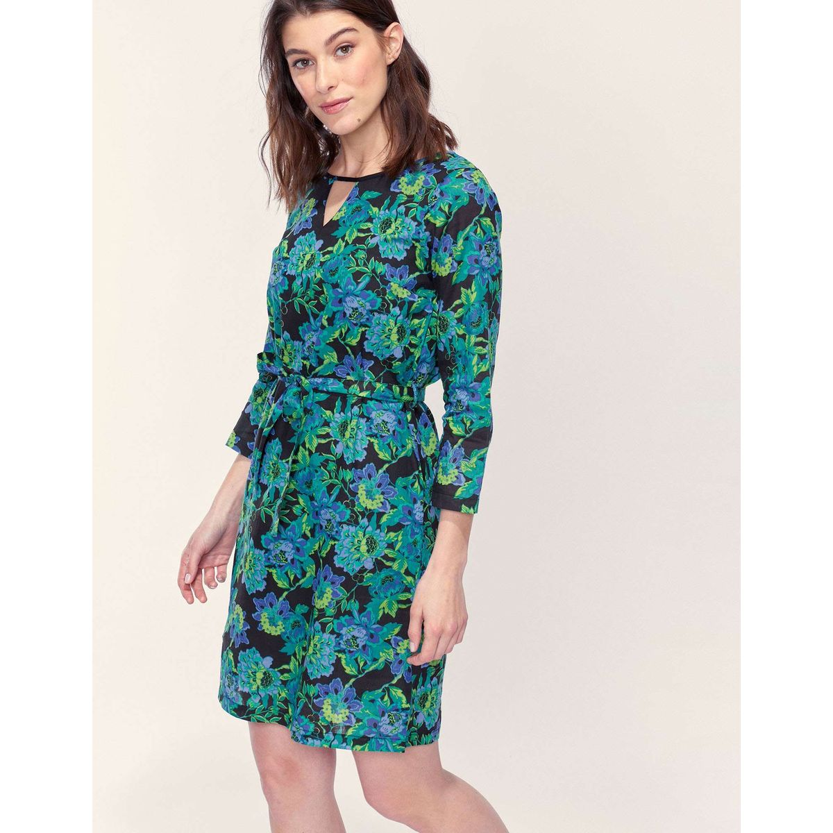 Robe imprim e doubl e coton bio elva vert violet acale La Fianc e