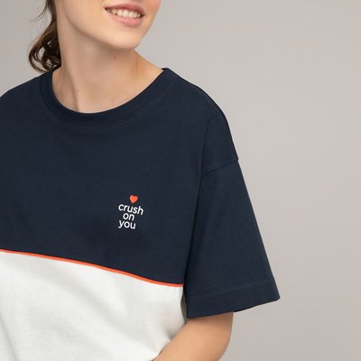 T-shirt cropped et large, colorblock 10-18 ans LA REDOUTE COLLECTIONS