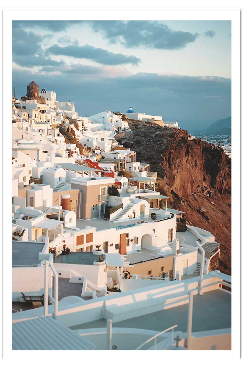 Poster photo paysage les cyclades ""santorini"", HEXOA