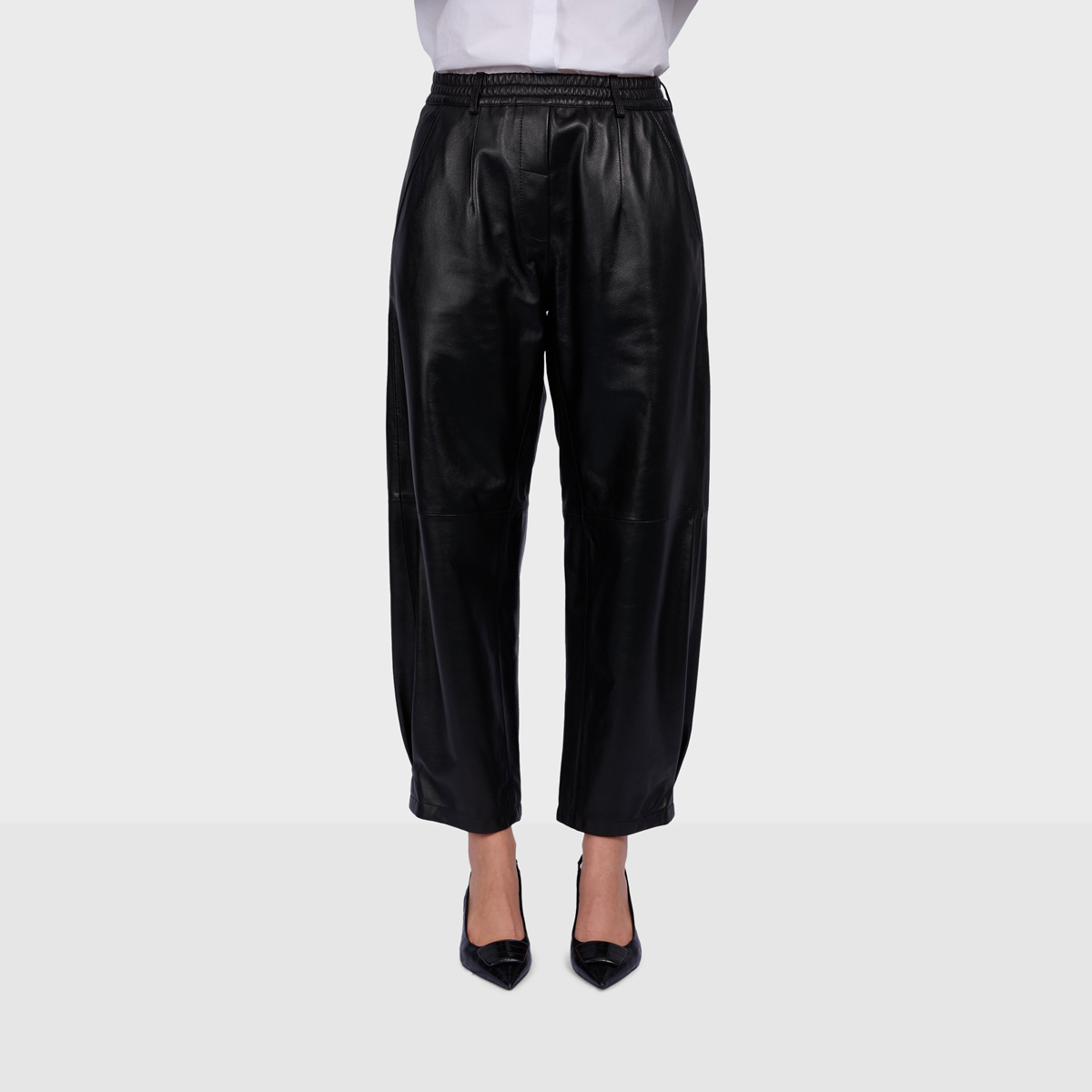 Pantalon en cuir à coupe ample MIA, OAKWOOD