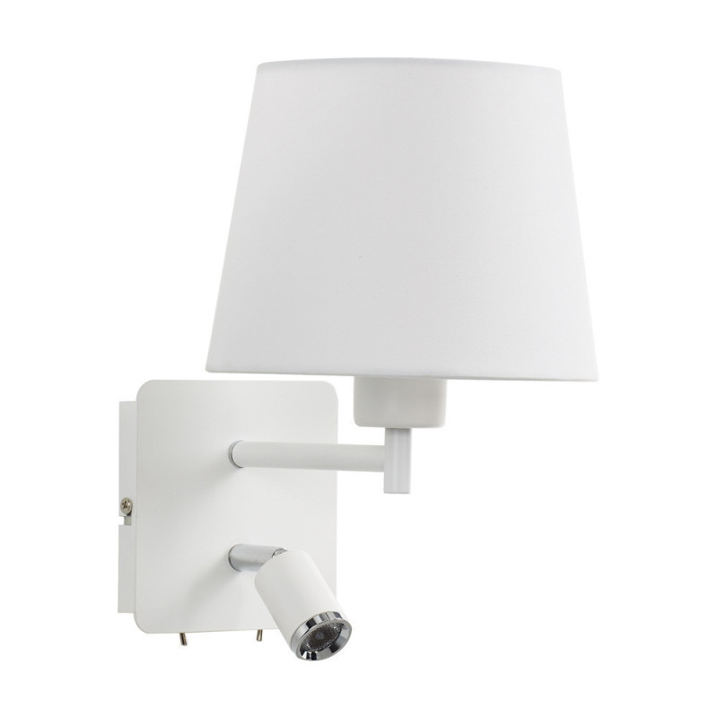 Applique Tête De Lit Room Liseuse blanche et abat-jour Blanc, MILLUMINE