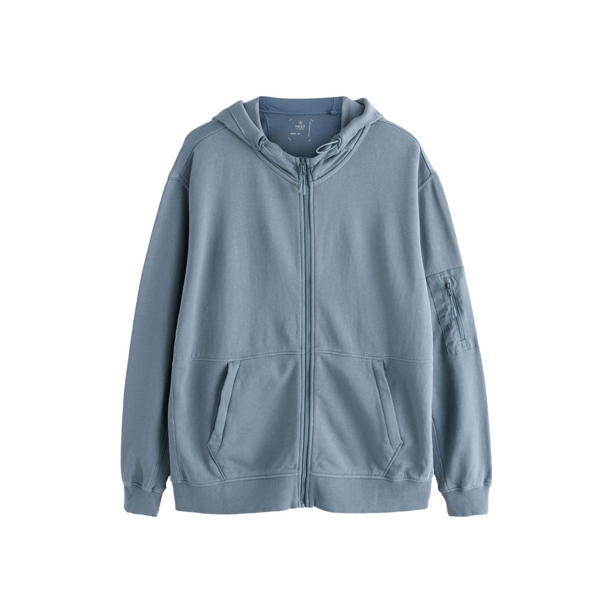 Sweat à capuche zippé délavé en pièce, NEXT