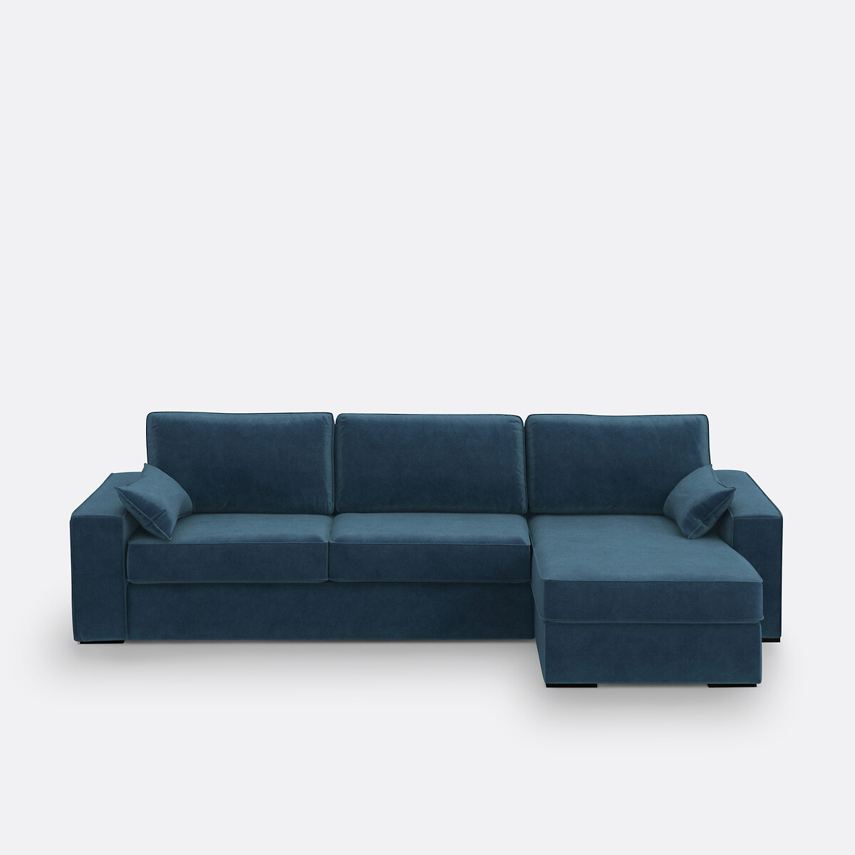 LA REDOUTE INTERIEURS Hoekbank-bed fluweel, mousse Cécilia