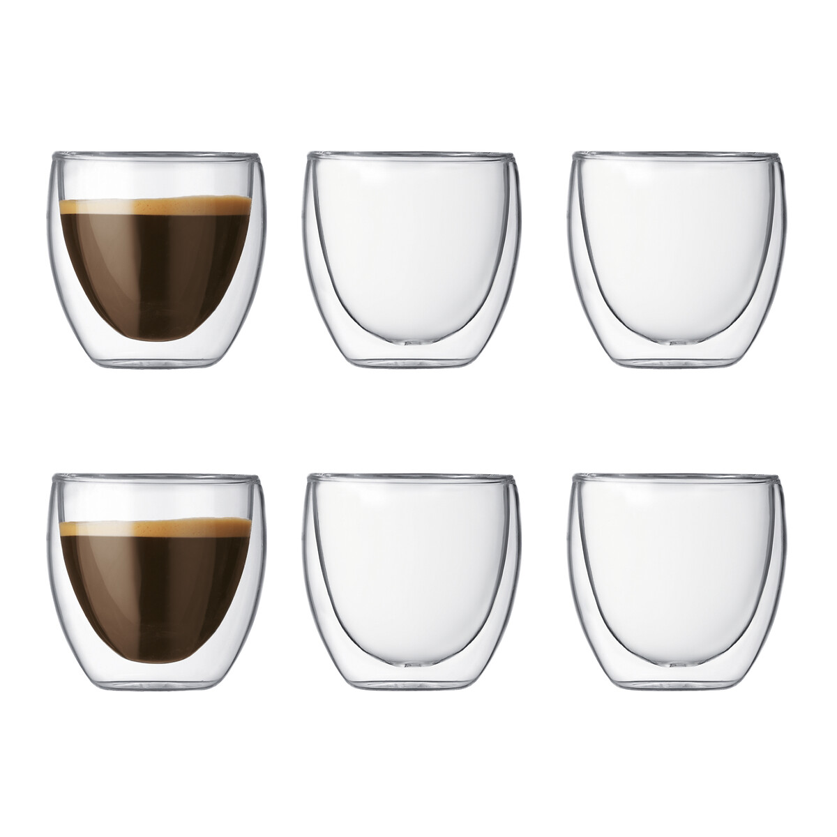 Image of Set of 6 Pavina Double Walled Espresso Glasses 8cl / 0.08L