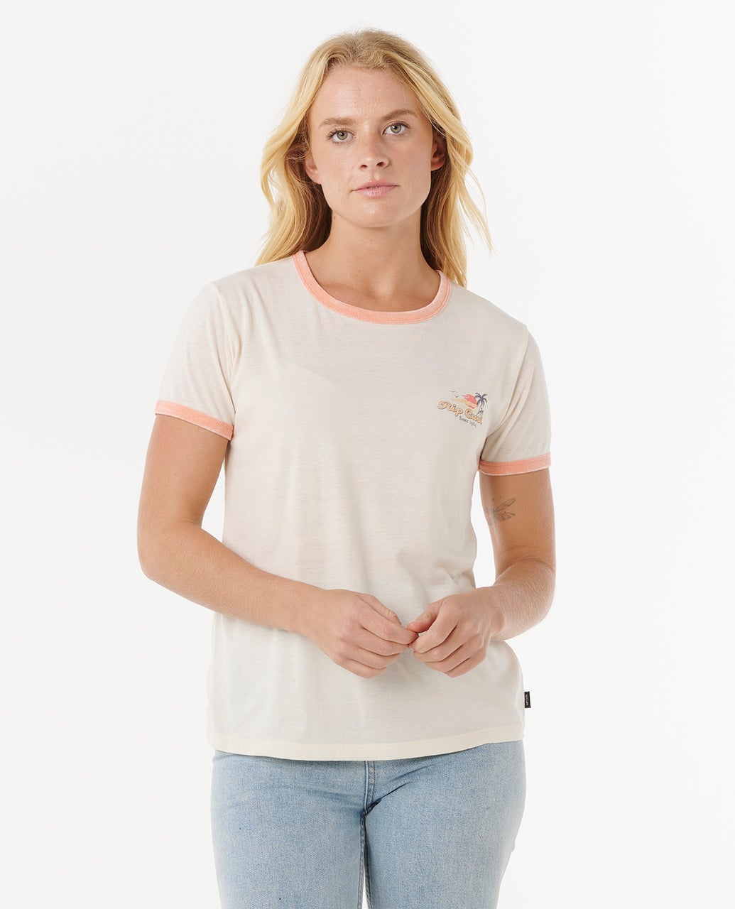 T-shirt à manches courtes SWELL LINES RINGER, RIP CURL