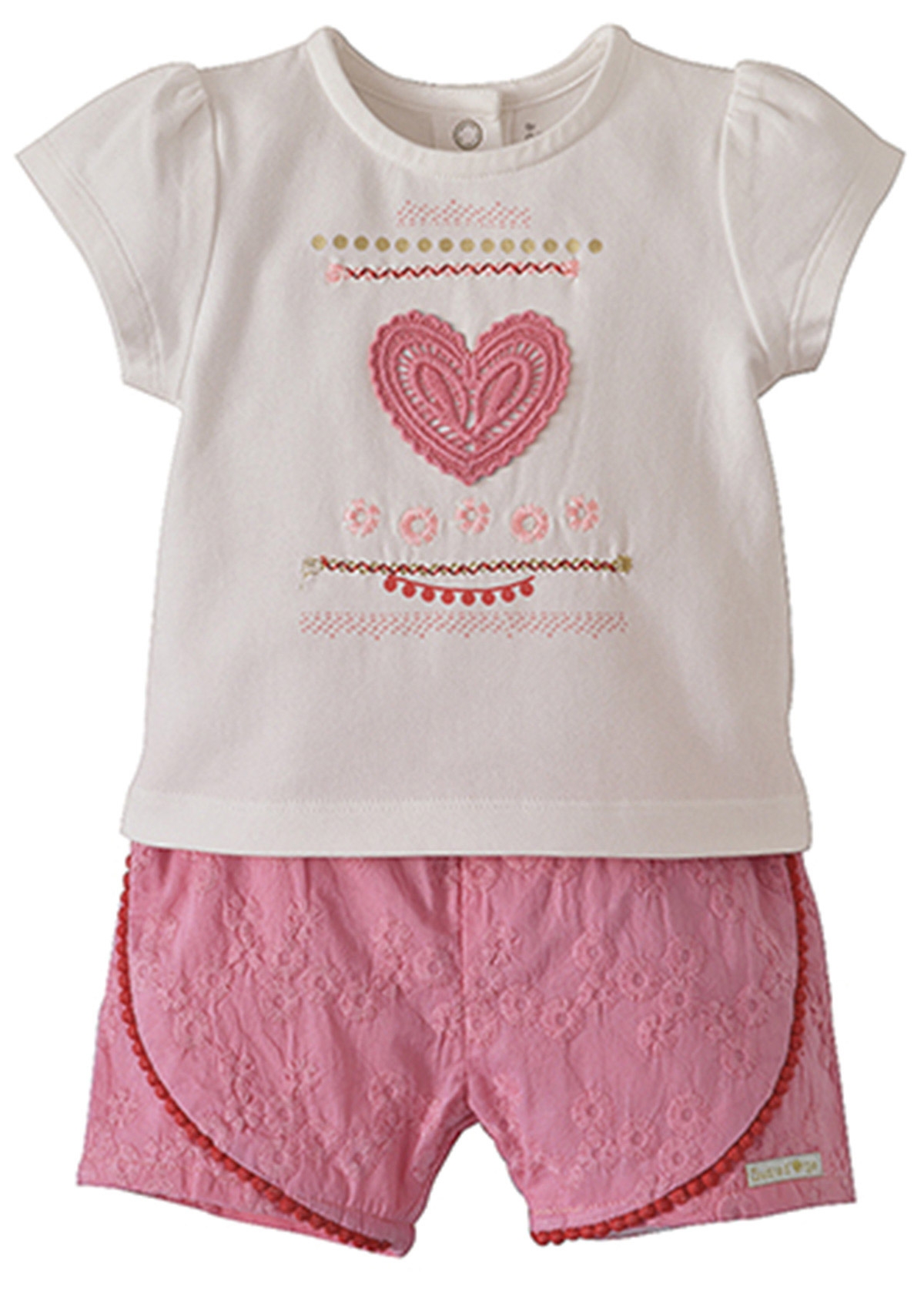Tee shirt + short rose, SUCRE D'ORGE