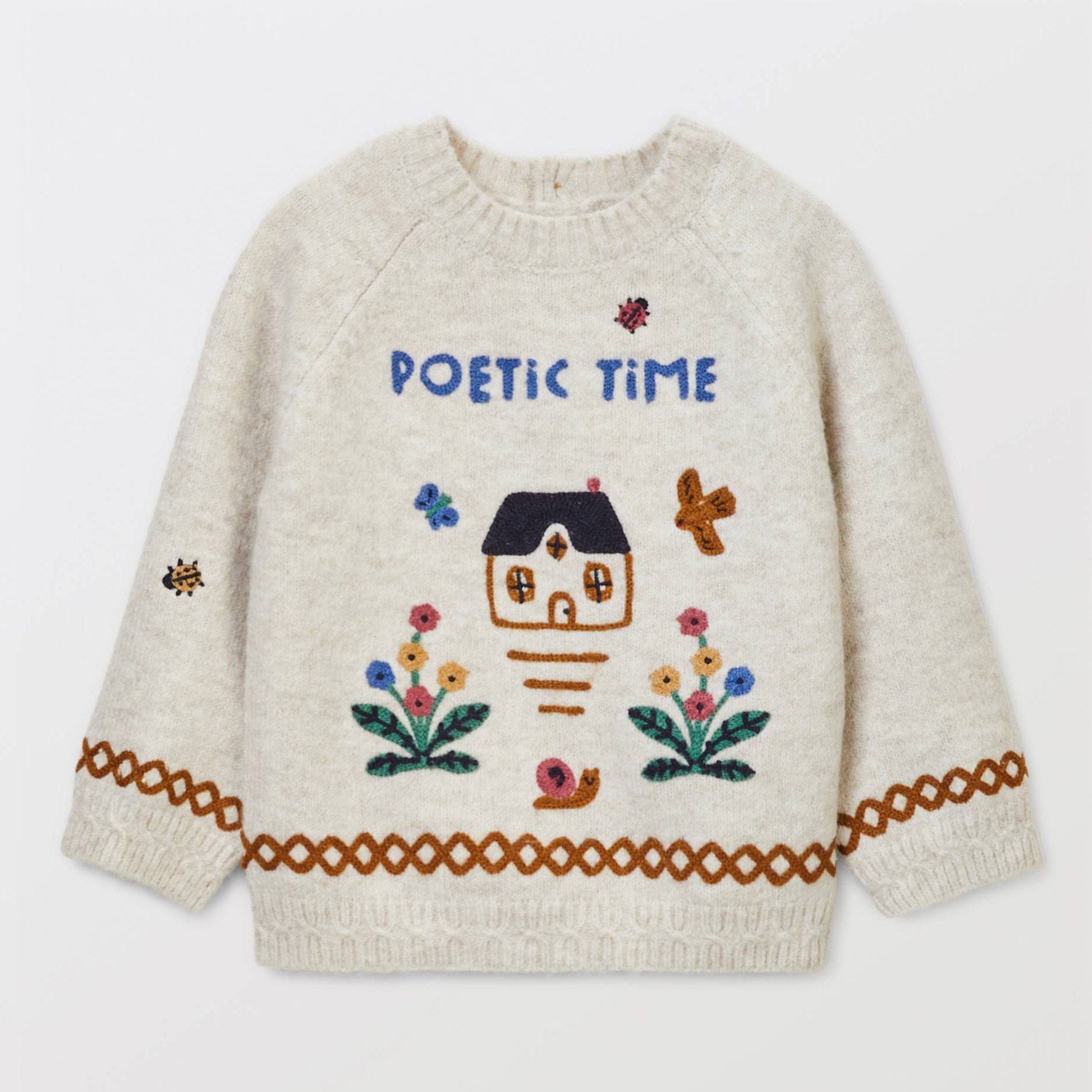 Pull intarsia brodé, BOUT'CHOU