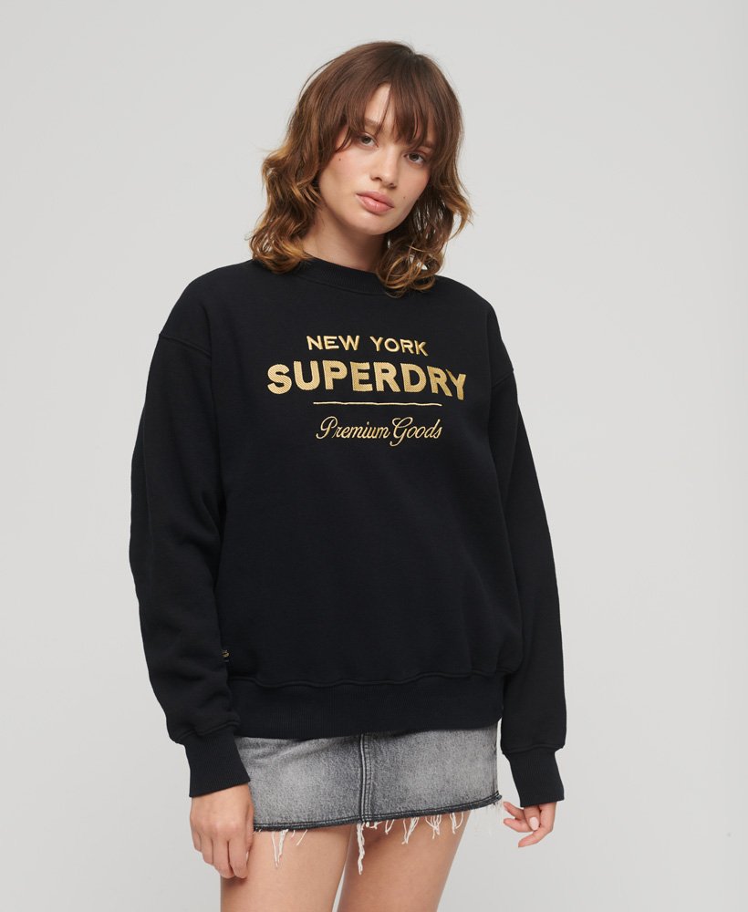 Sweat à logo métallisé Luxe, SUPERDRY