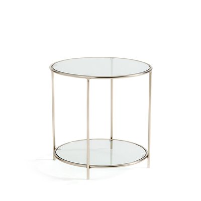 Sybil Round Satin Nickel End Table AM.PM