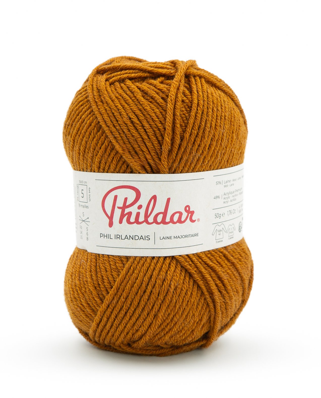 Pelote De Laine Phildar Irlandais - Couleur Vert Tilleul, 100% Laine Acrylique, Neuve, Aiguille 5