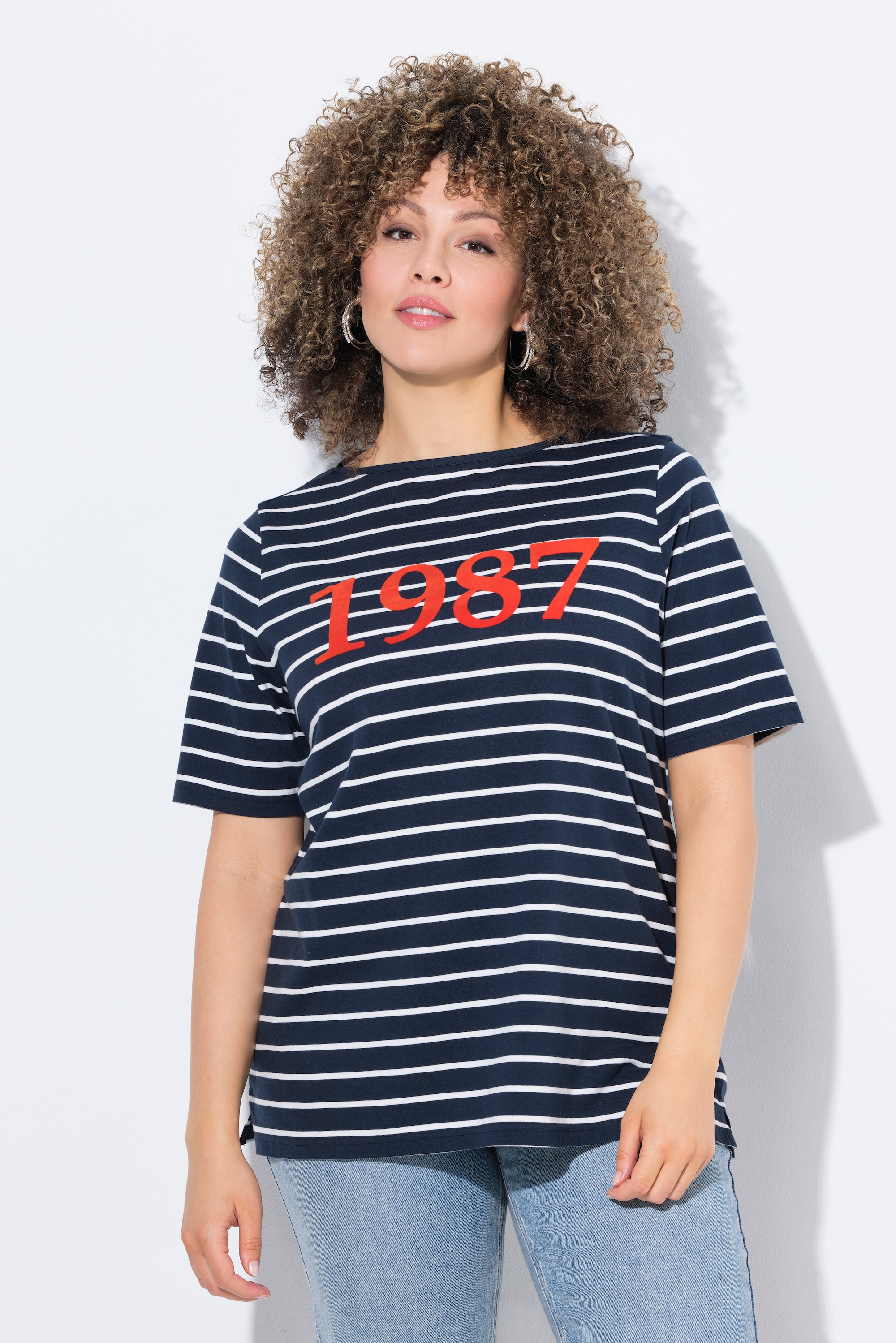 T-shirt rayé, flocage 1987, ULLA POPKEN