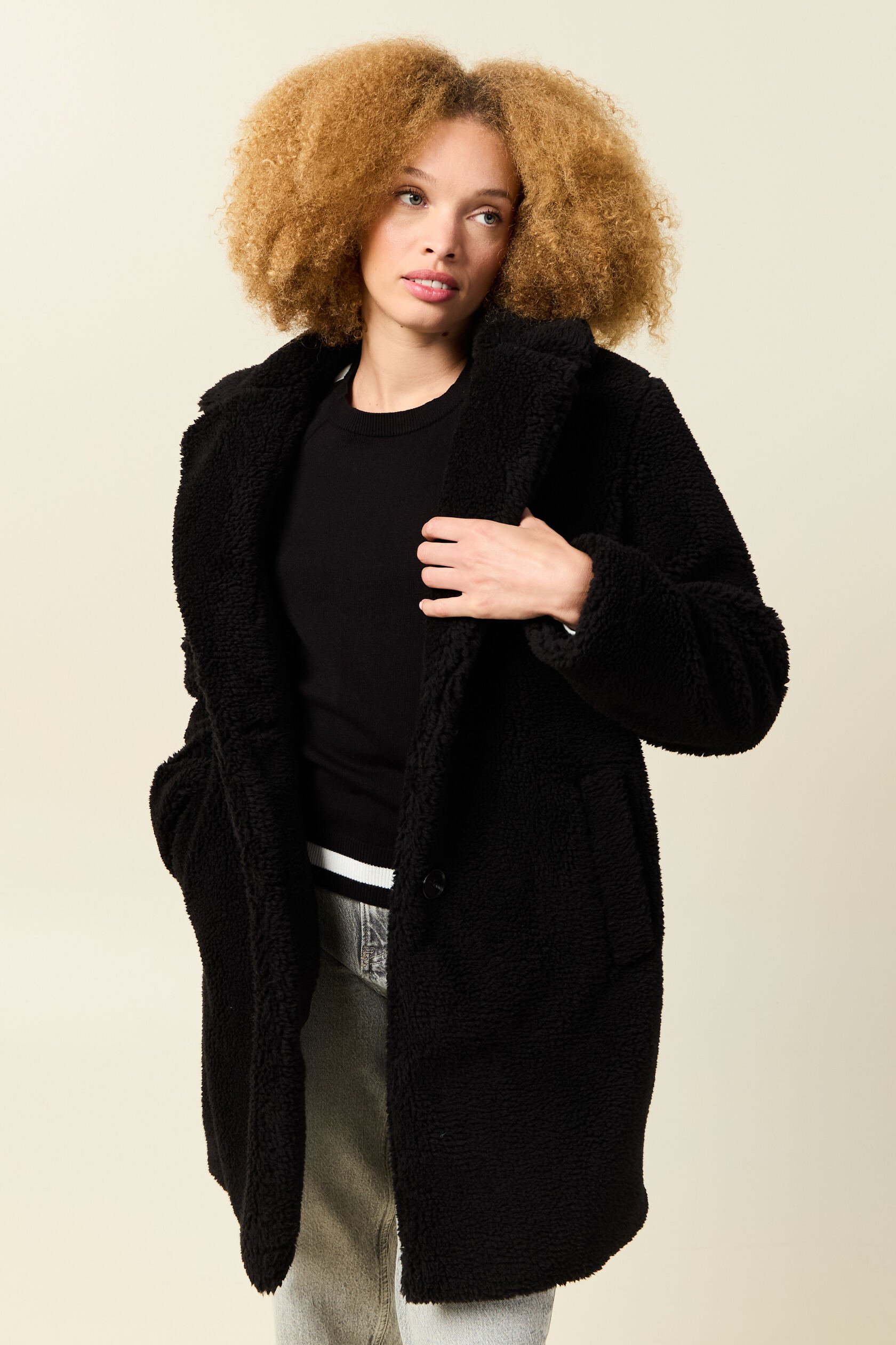 Manteau long laine mouton, BONOBO