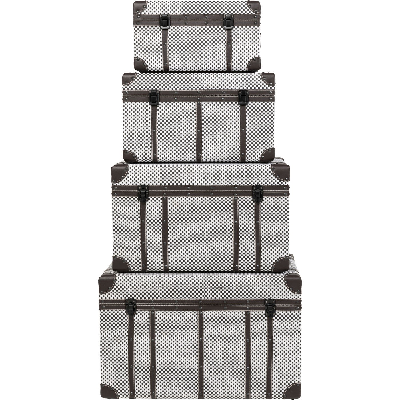 Lot de 4 coffres damier, CALDERA, KARE DESIGN