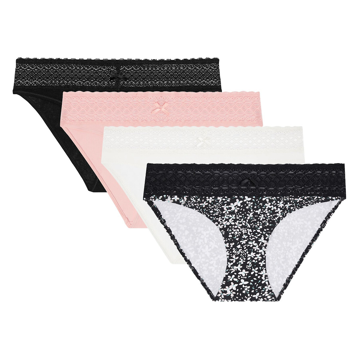 Pack of 4 Les Cotons Knickers in Organic Cotton Mix