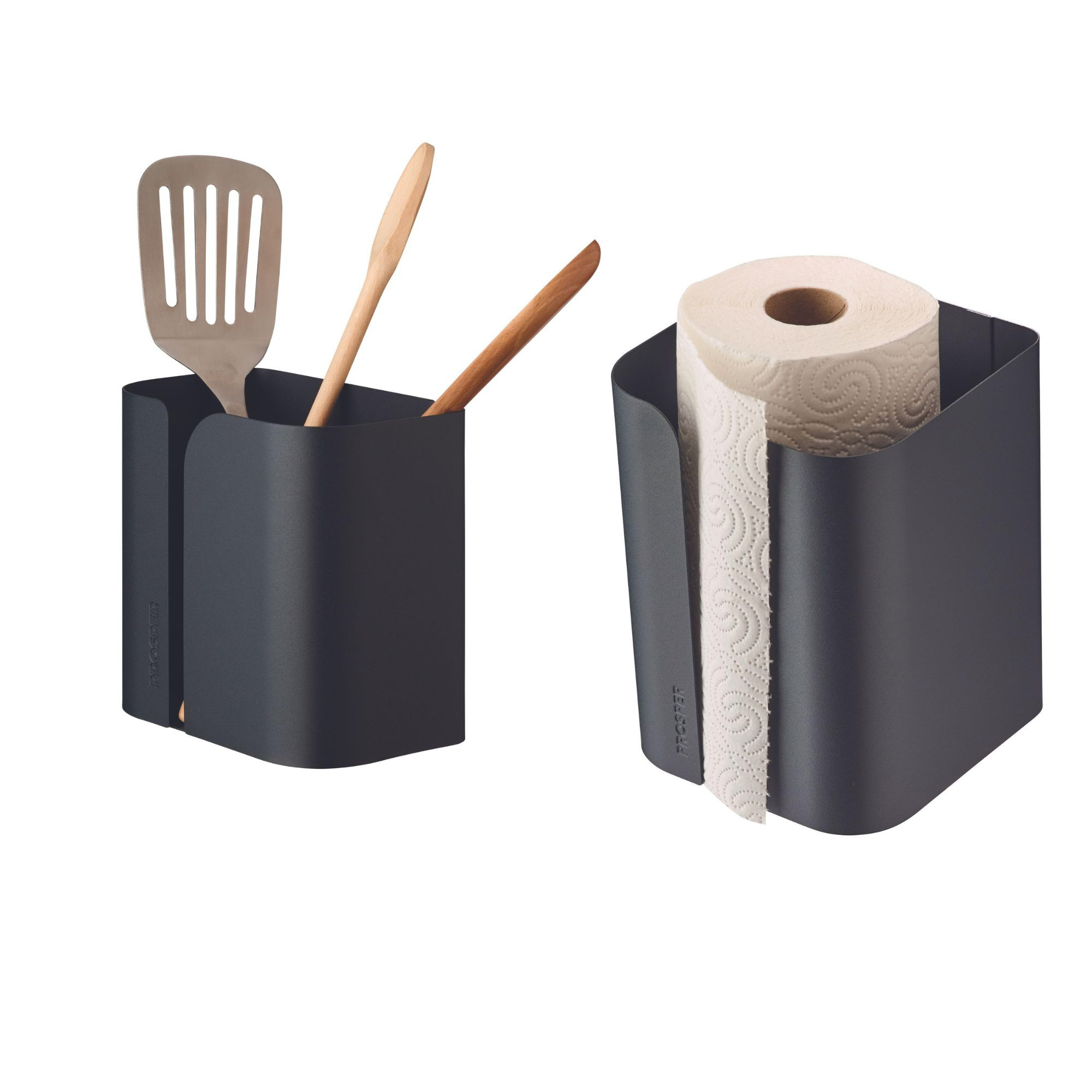 Ensemble accessoires cuisine porte-ustensiles et porte rouleau essuie-tout, PROSPER