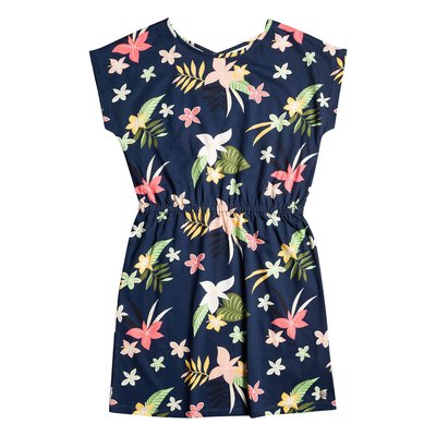 Floral Cotton Dress with Short Sleeves ROXY