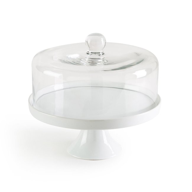 Trenma Cake Dish with Glass Cover, white, LA REDOUTE INTERIEURS