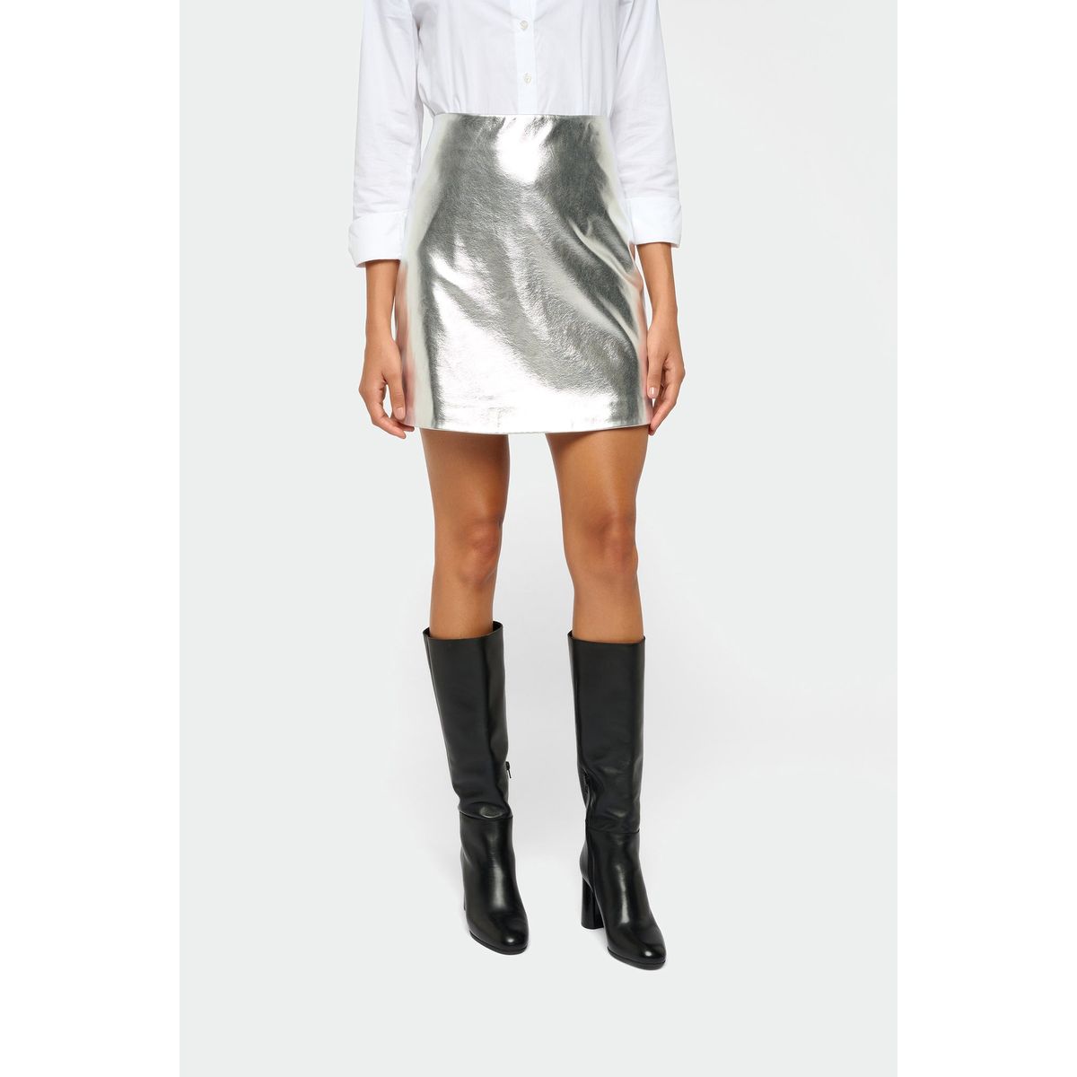 Jupe lisy silver Kookai La Redoute