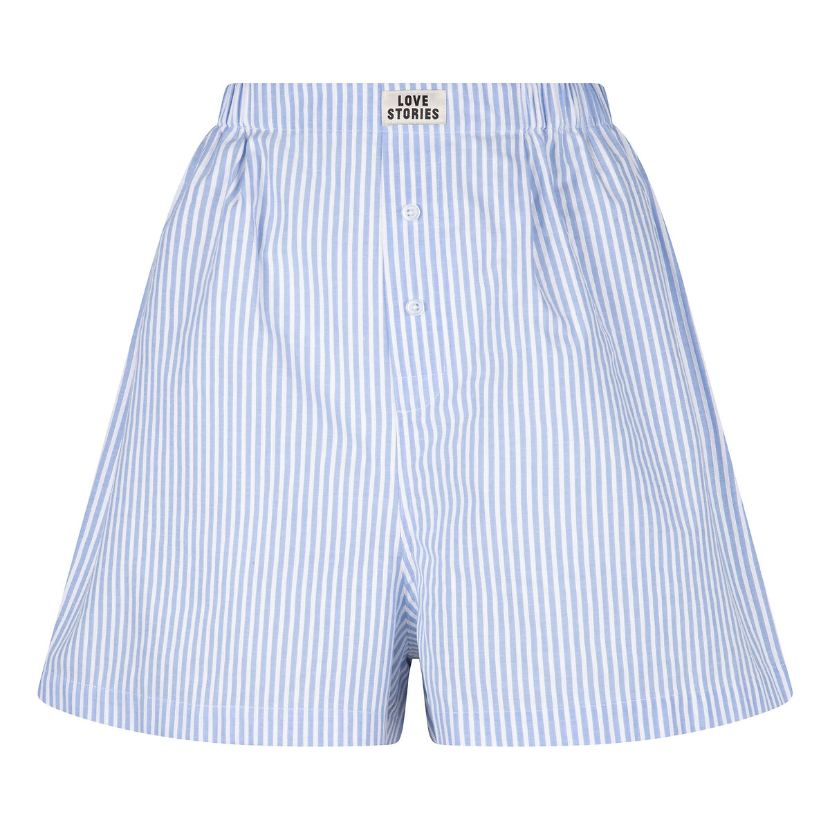 Sylvester Cotton Pyjama Shorts in Striped Print
