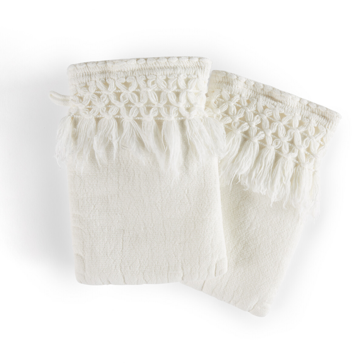Set of 2 Kyrami Organic Cotton / Linen Blend Washcloth Mittens