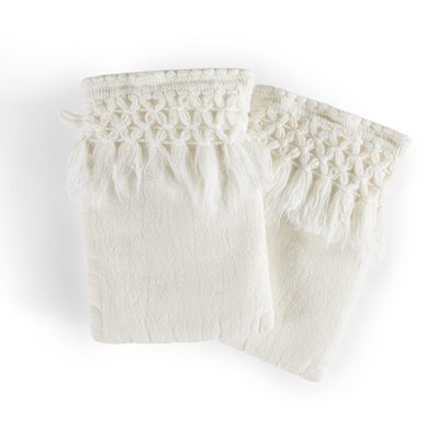 Set of 2 Kyrami Organic Cotton / Linen Blend Washcloth Mittens AM.PM